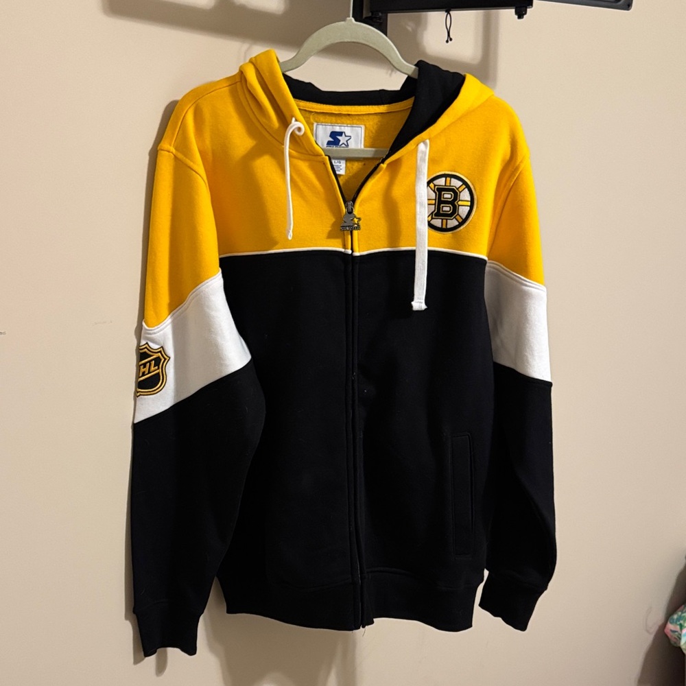 STARTER Bruins Yellow and Black Hoodie